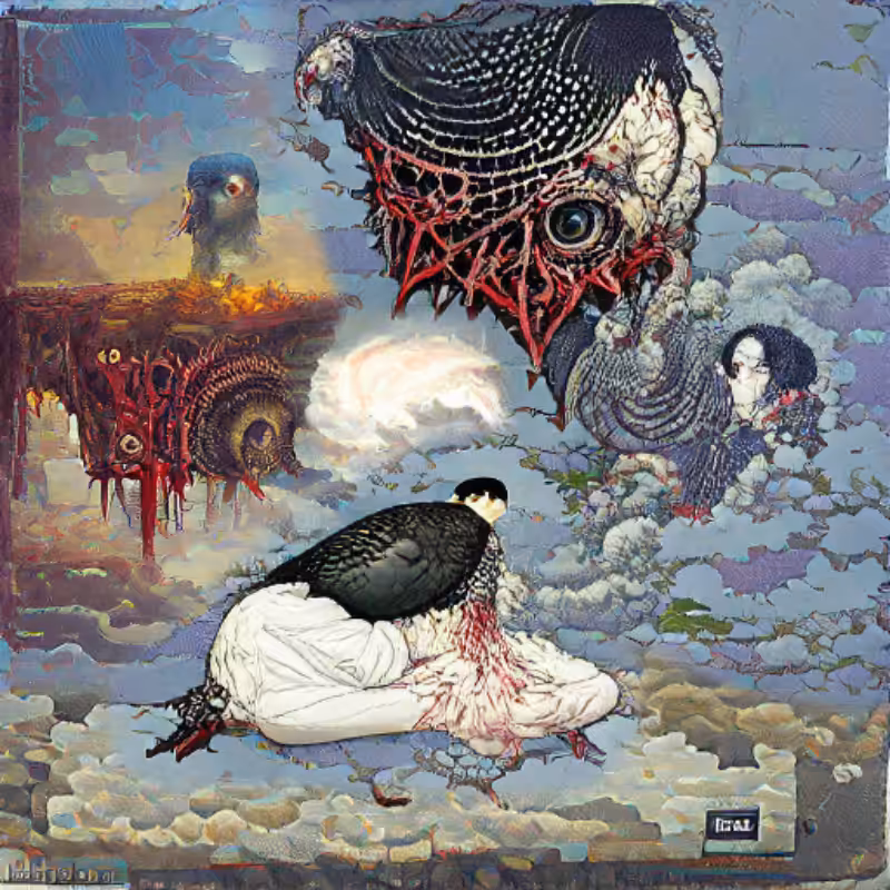 Pigeon Sat on a Brain Reflecting Existence #4