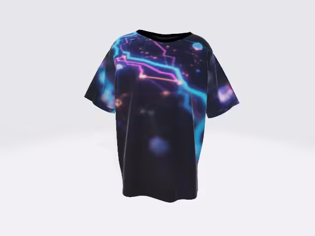 Neon Network T-Shirt (GLB) – Metaverse Wearable by DeWayn