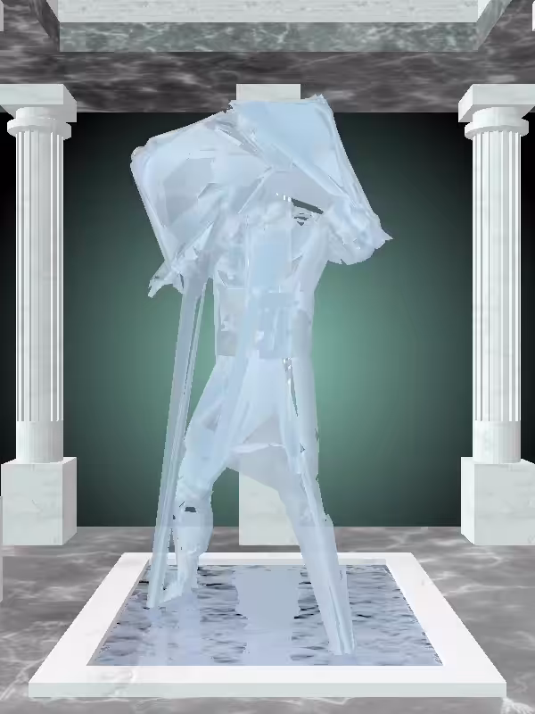HeavenComputer: The Fading Punching Ethereal Blue Man #2048