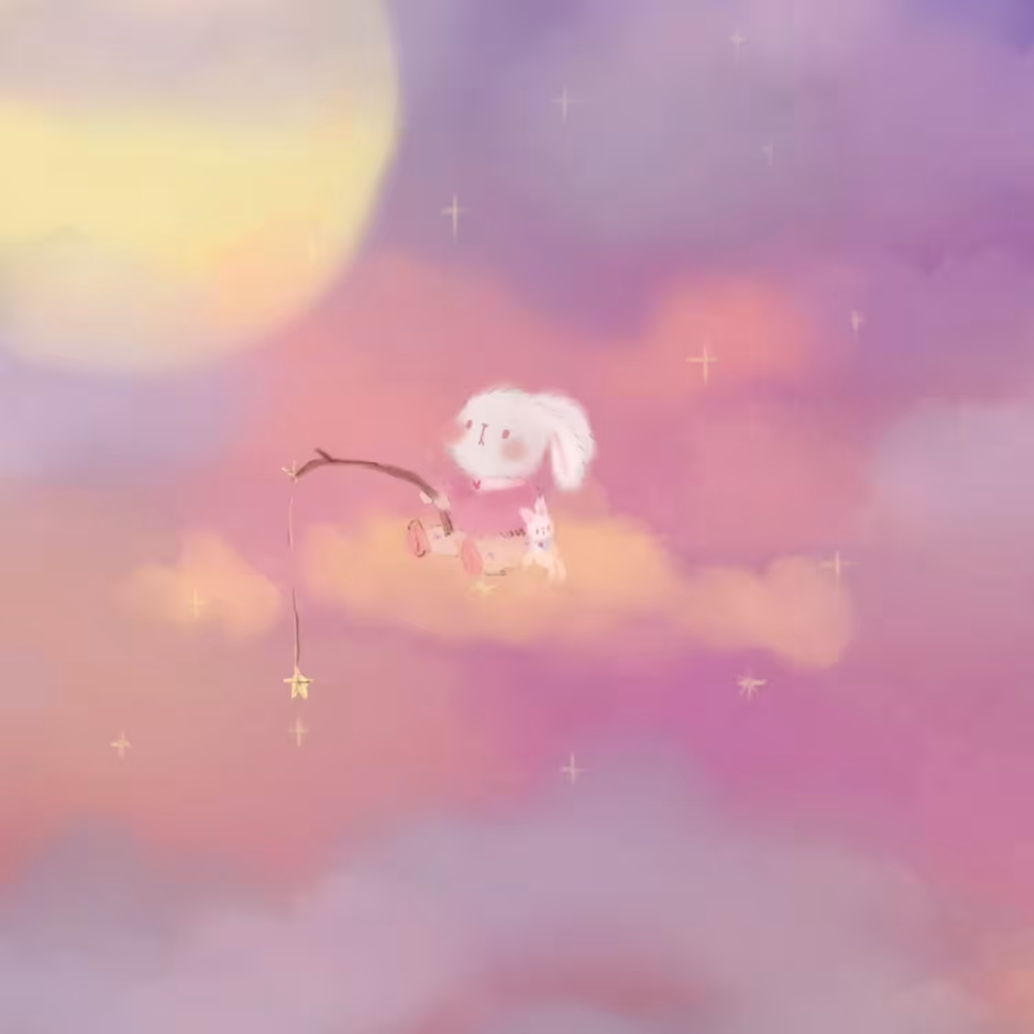 Rabbit on clouds