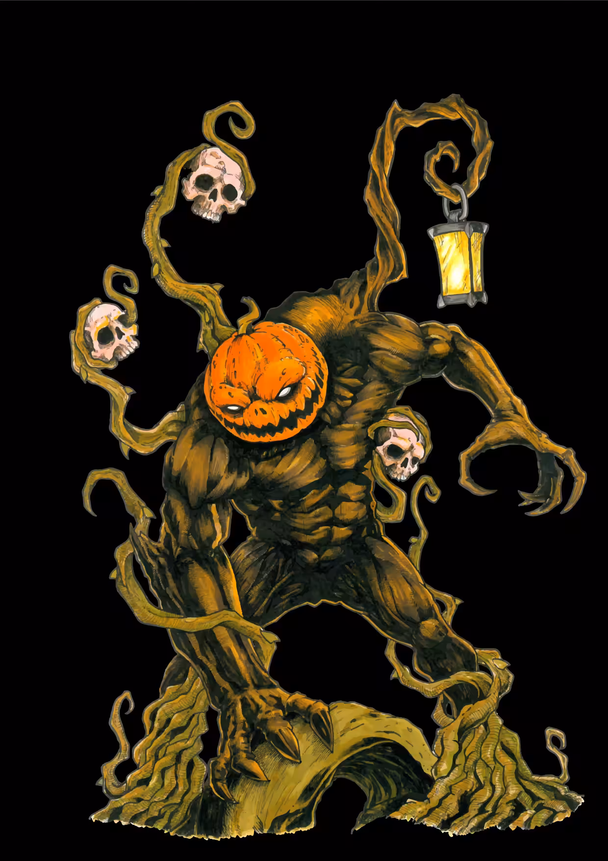 PumpkinHead monster. HENHALLOWEEN event celebration!