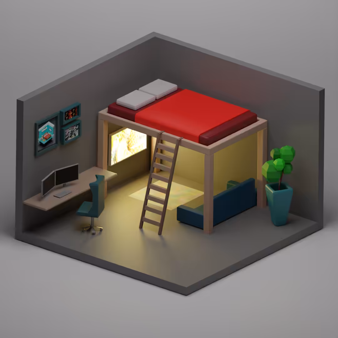 Low Poly Room Collection - 001 