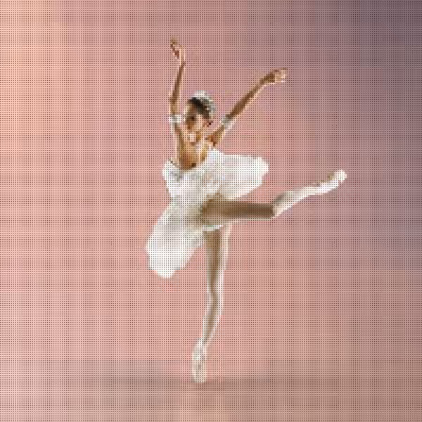 Ballerina in White Pixels