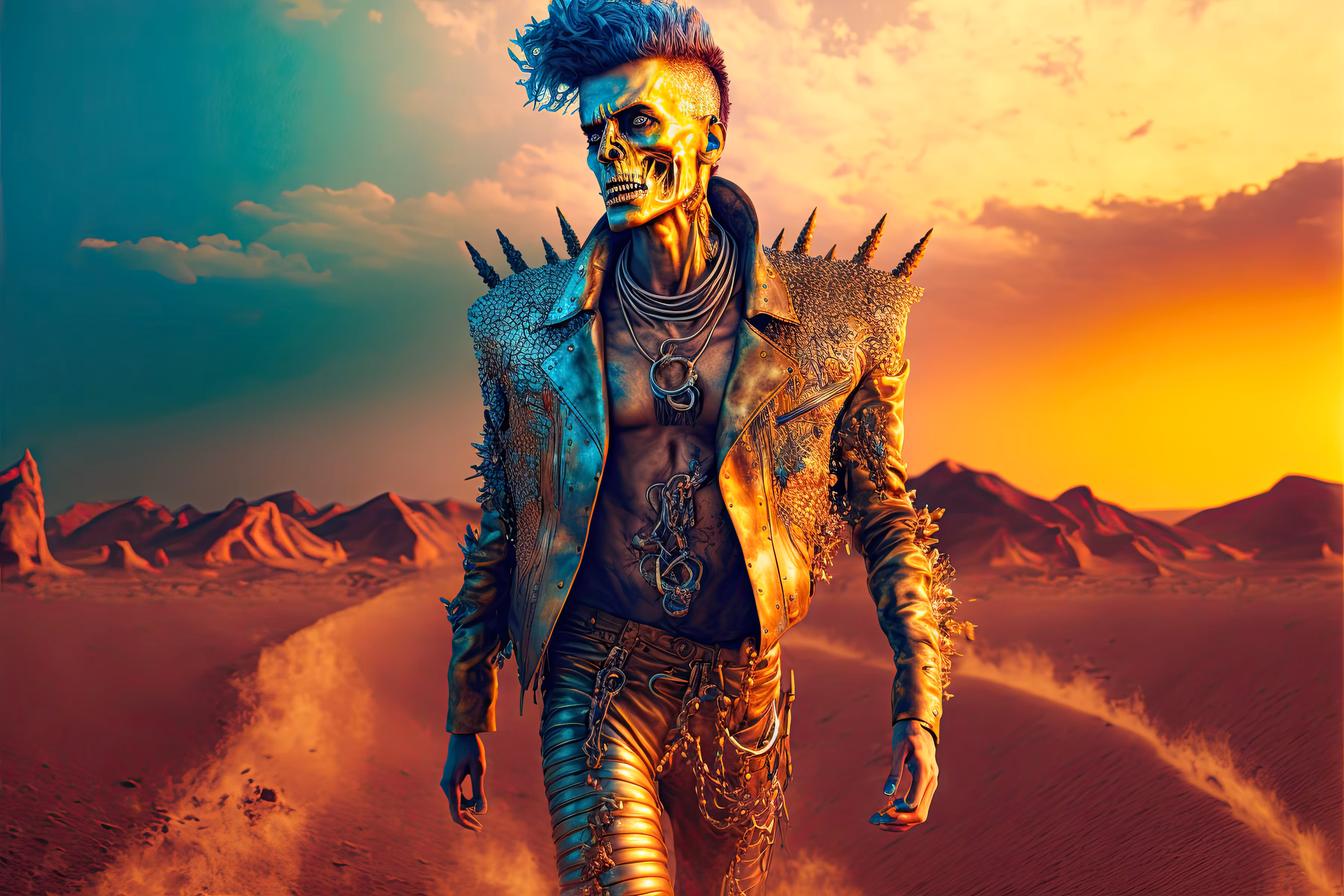 //// Nuclear Fusion Spiked Biker Jacket  ////