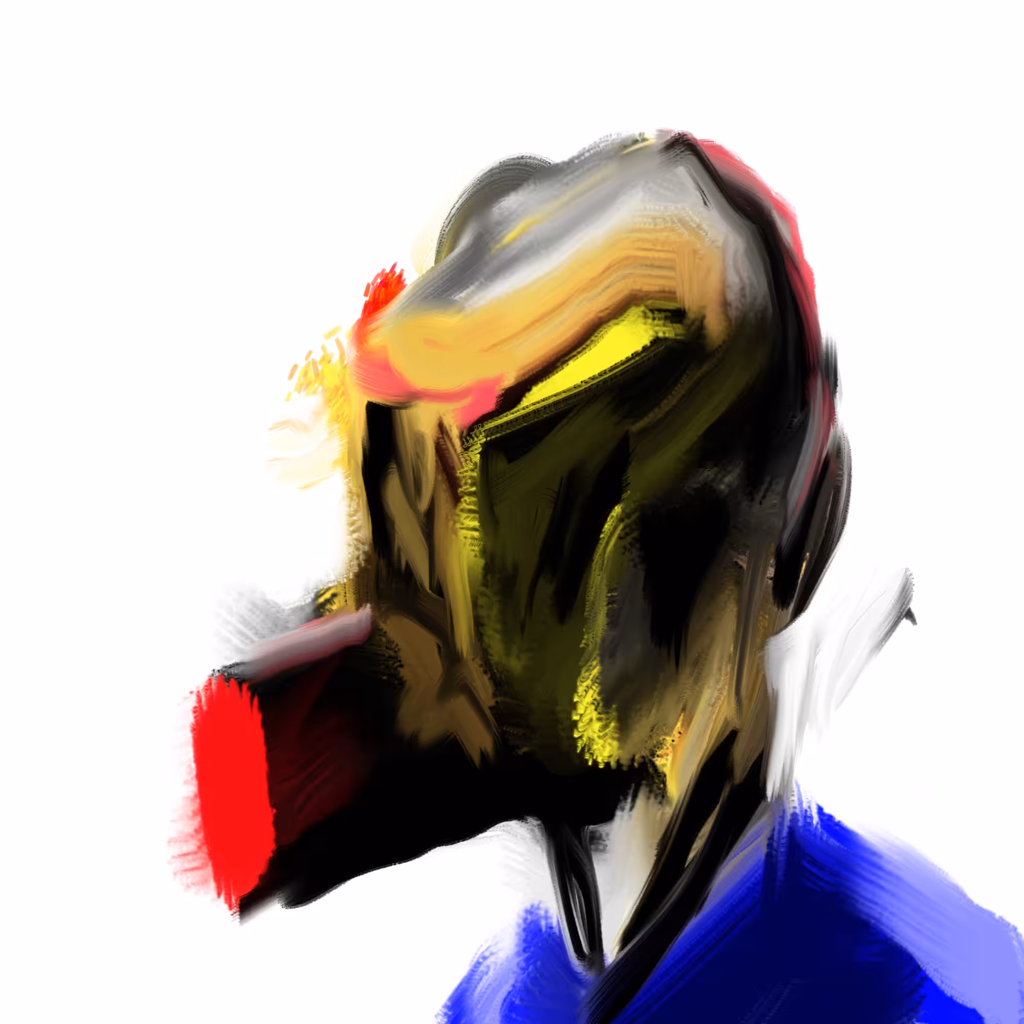 Red horn face