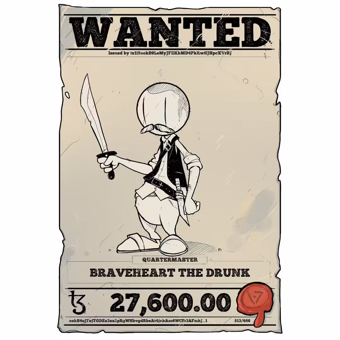 BRAVEHEART THE DRUNK | TEZOS PIRATE 513/666