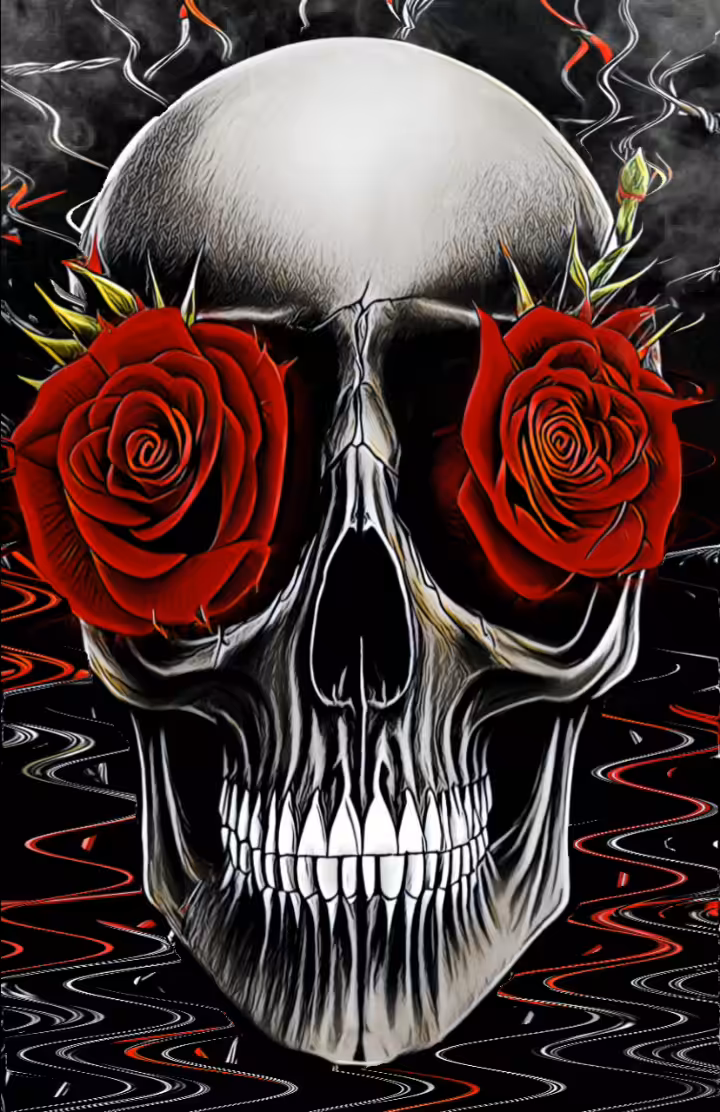 Skull and  rose #1.