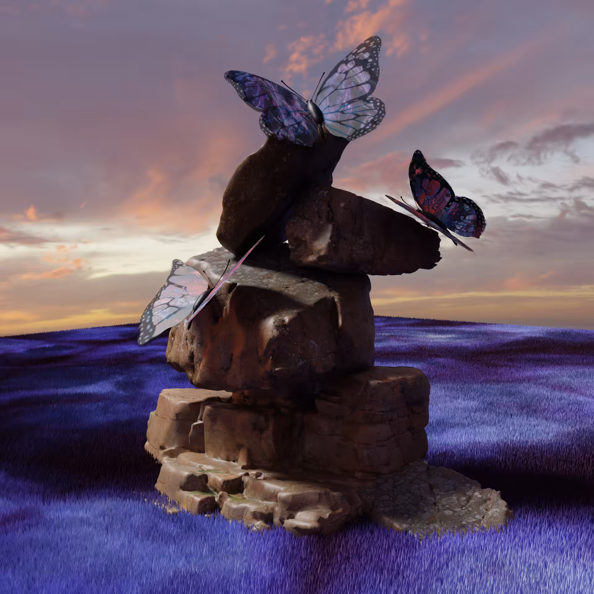 Butterfly on Rock