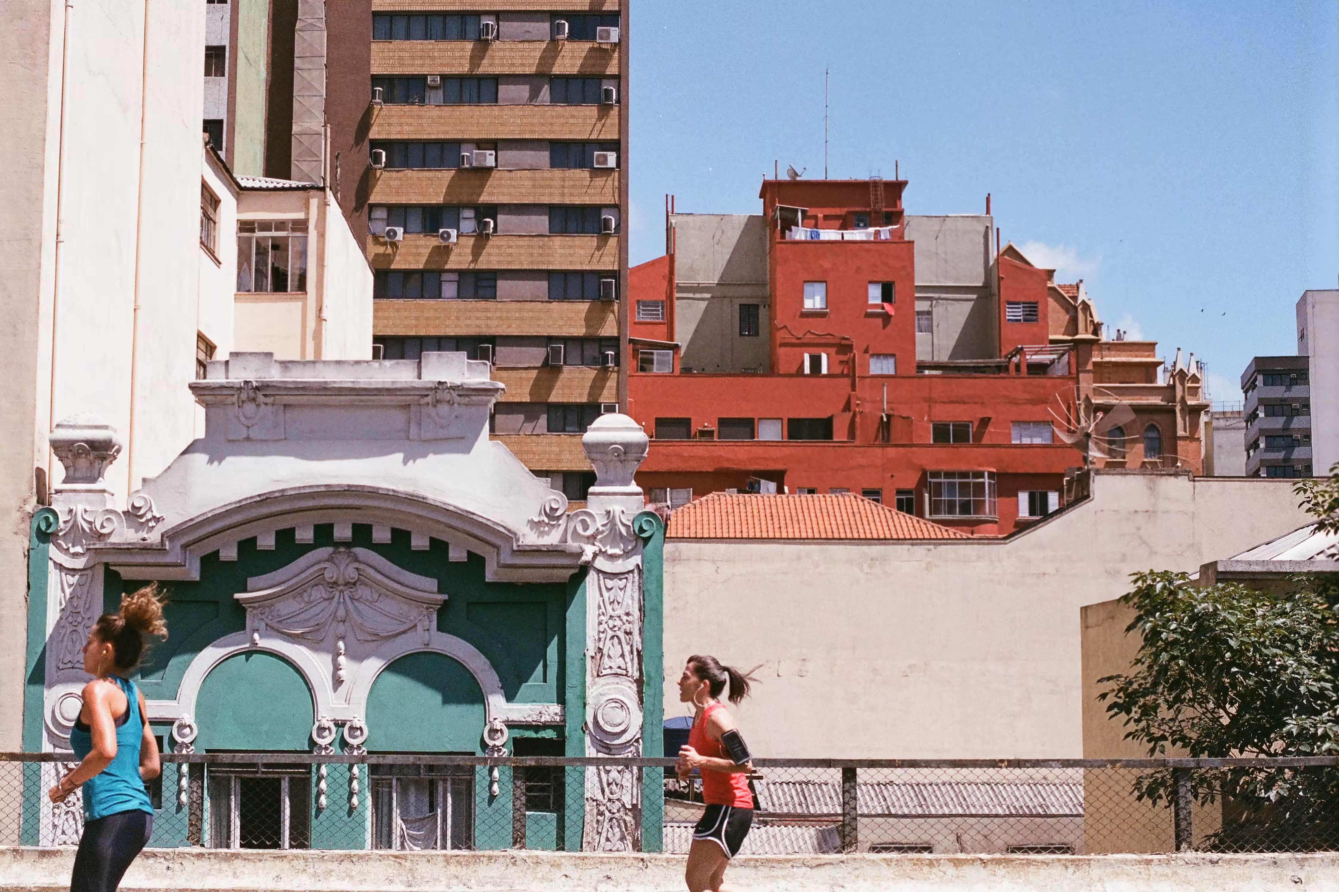 runners on a sunny day in sampa