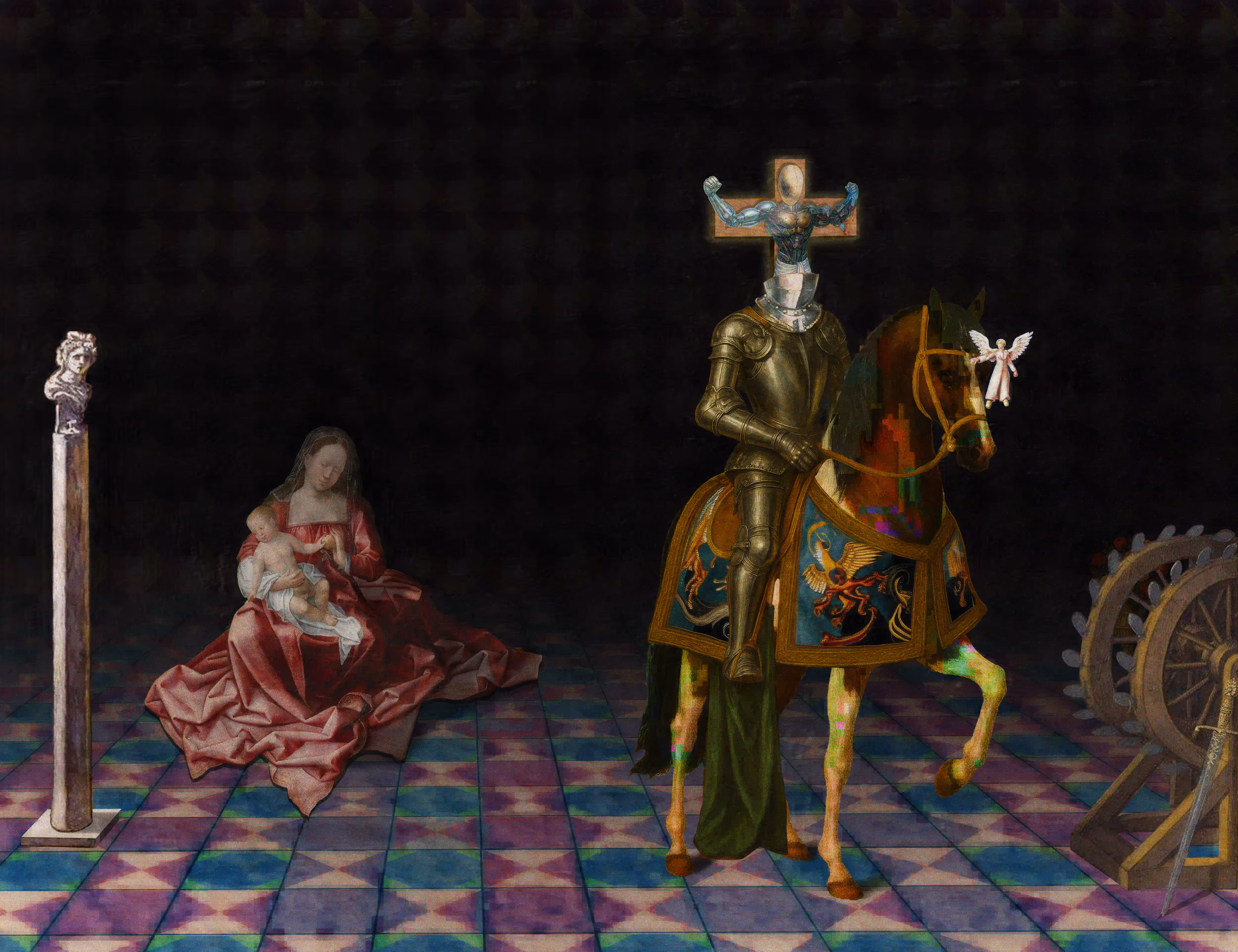The Pilgrim's Living Room Crucifixion; Mona Lisa Hyper-Gamble by Parker Ito