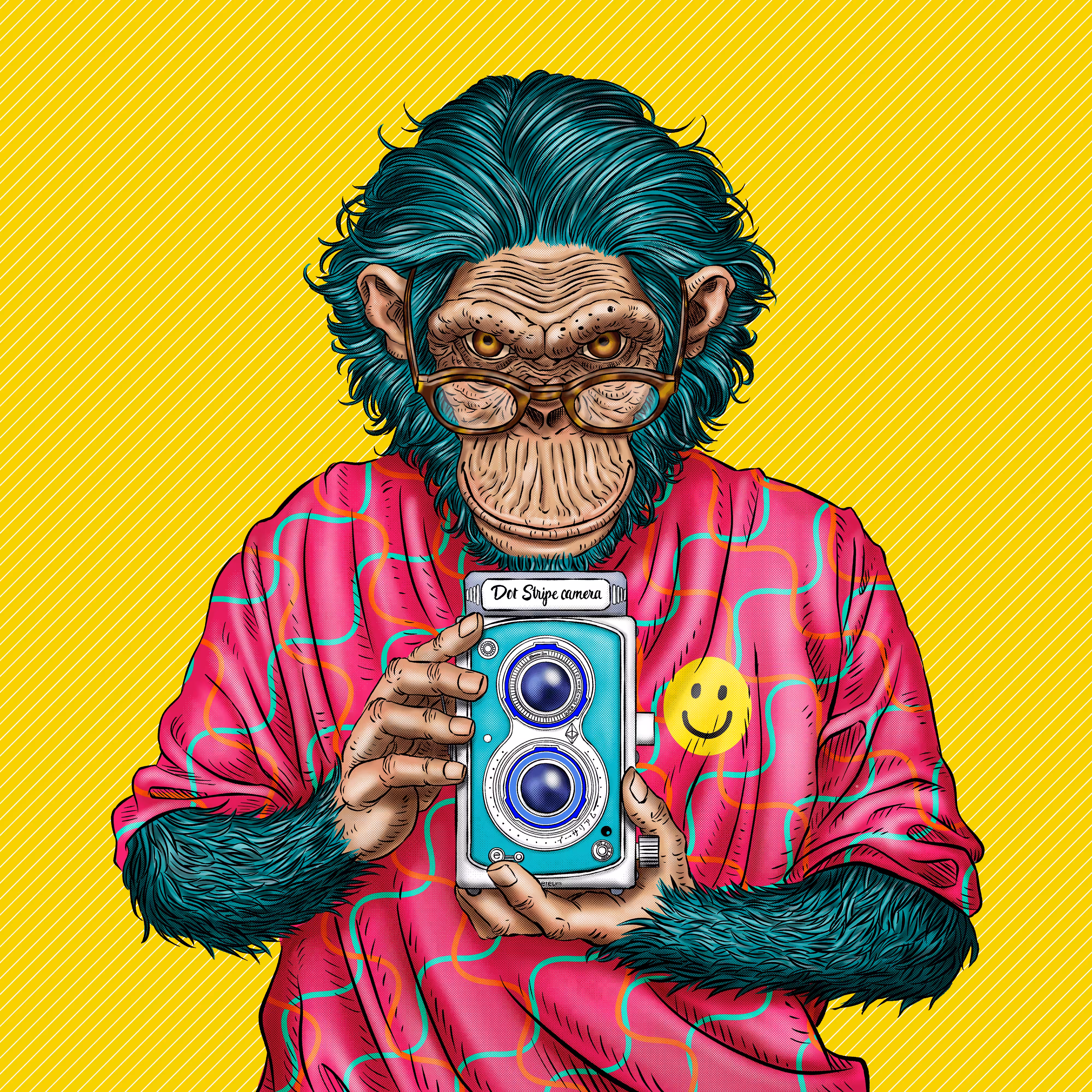 APE STORY x CRYPTO DOT STRIPE CAMERA