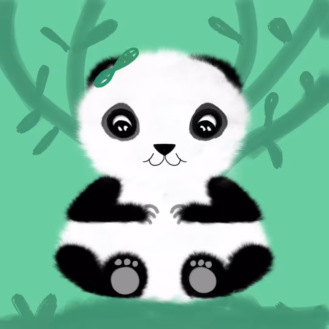 panda in green