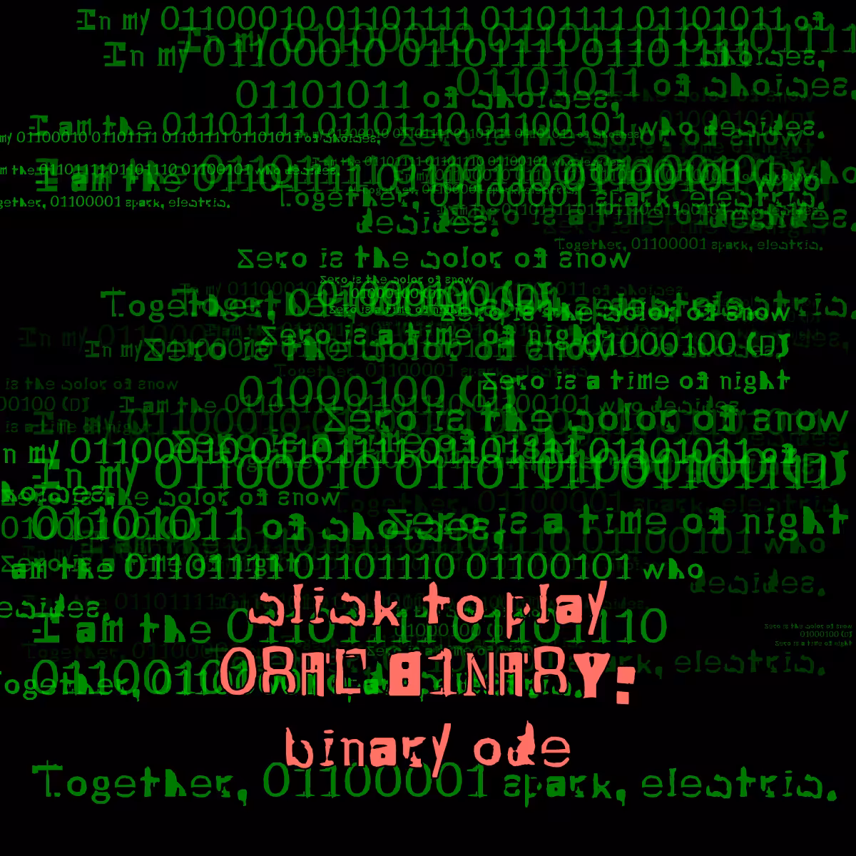 0RAL B1NARY: “BINARY ODE” #183