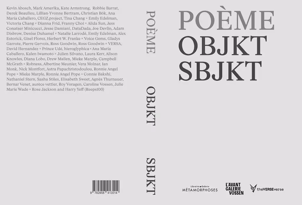 POÈME OBJKT/POÈME SBJKT--Contributor's Exhibition Catalogue
