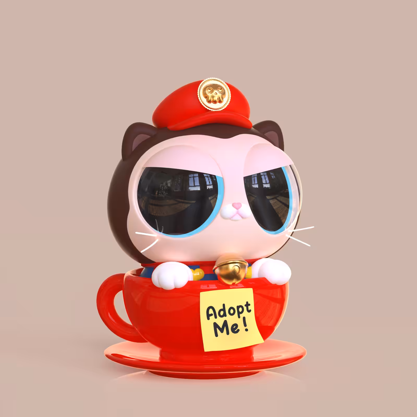 Cupcat #012 Red Plumber