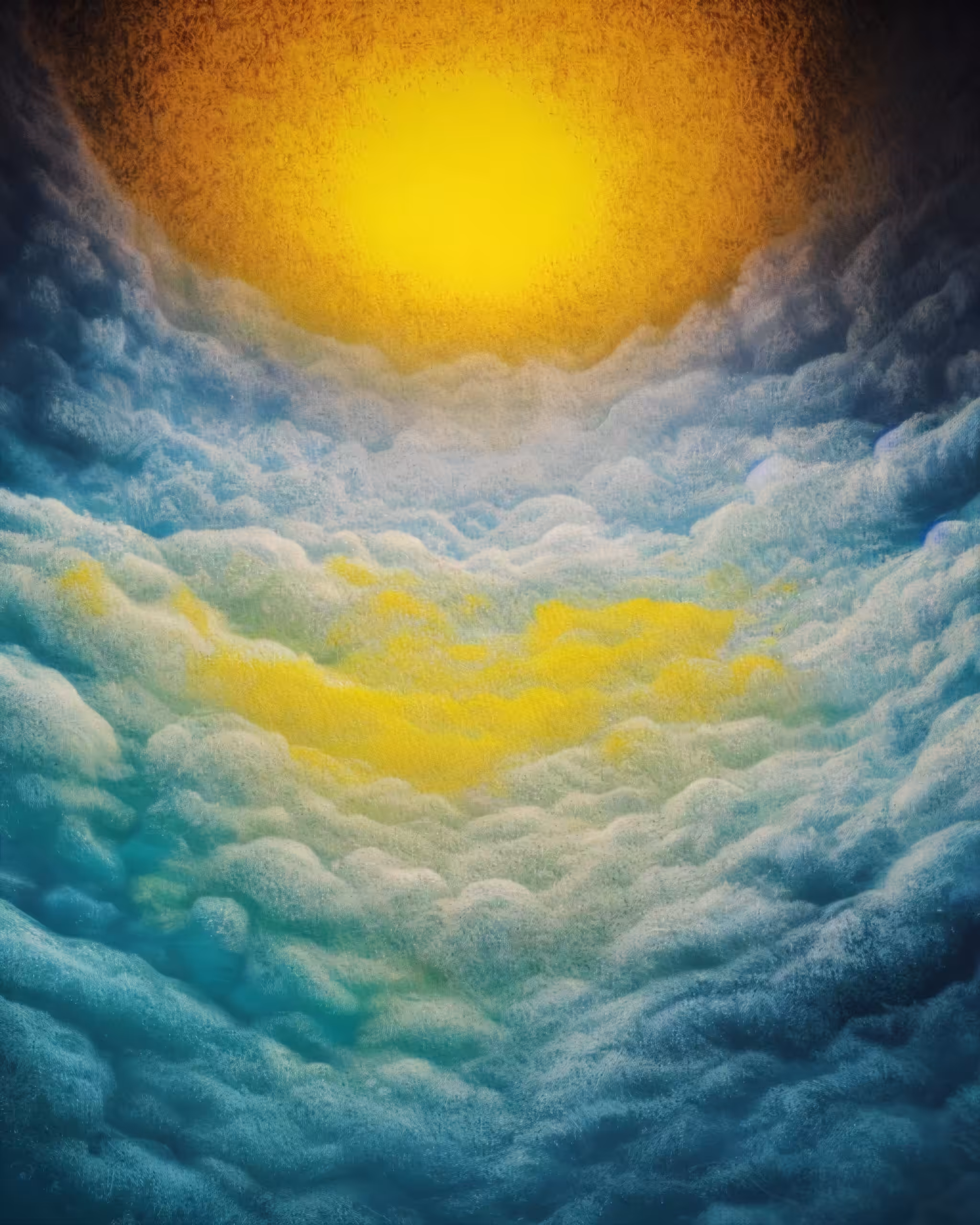 In a pensive light, in the sweet clouds