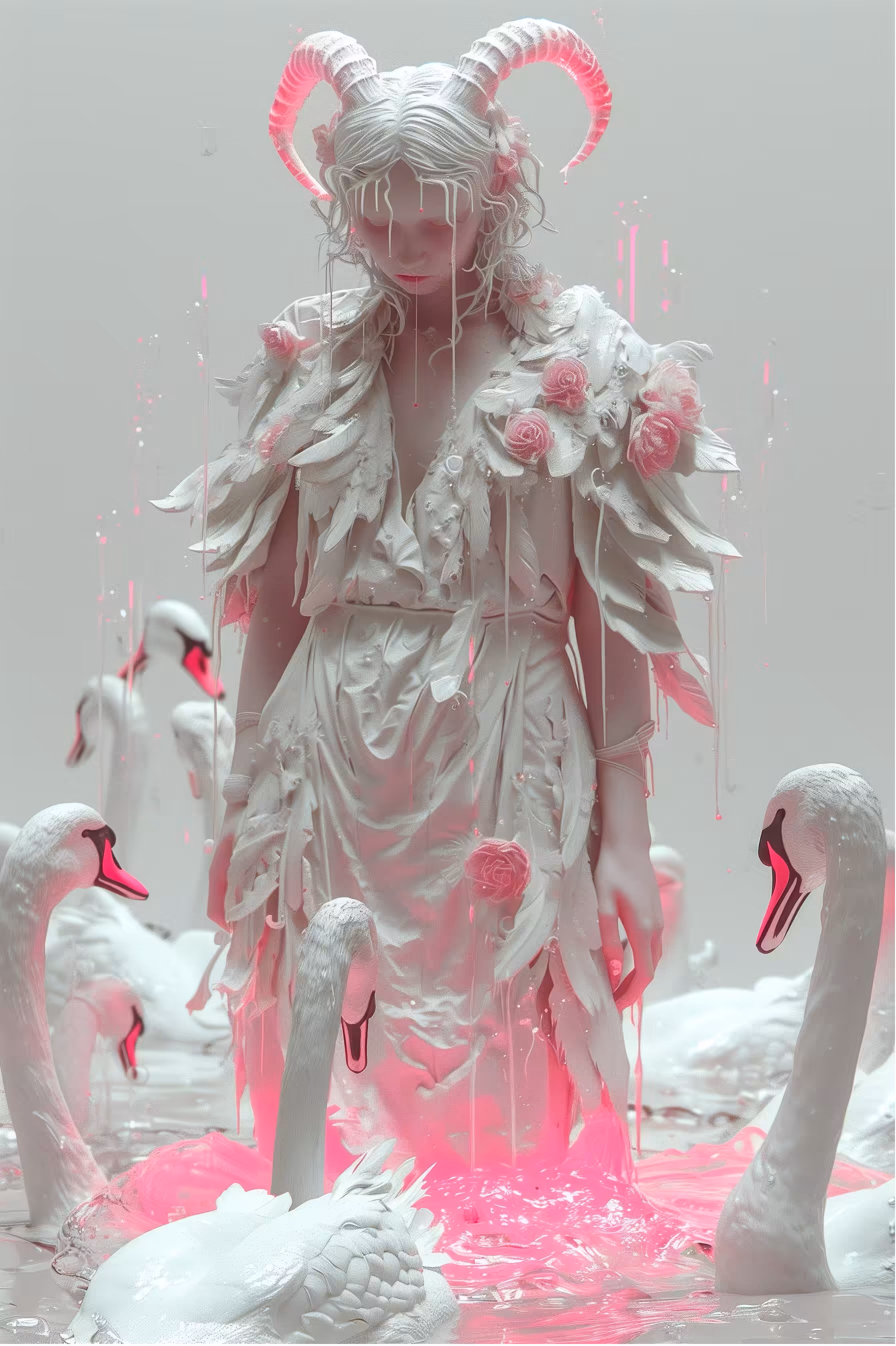 She and the swans