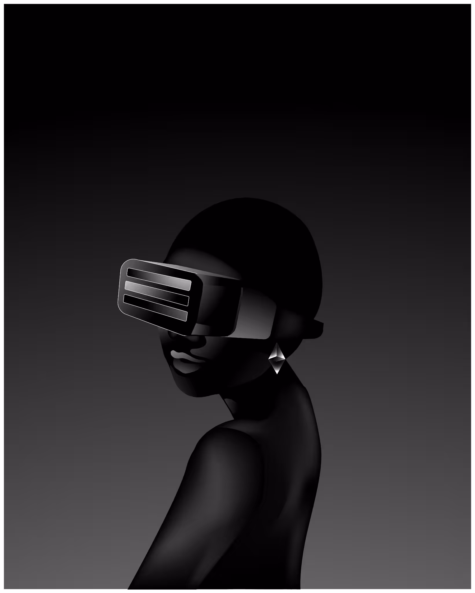 Girl With The Ethering Control Layers: VR Glasses