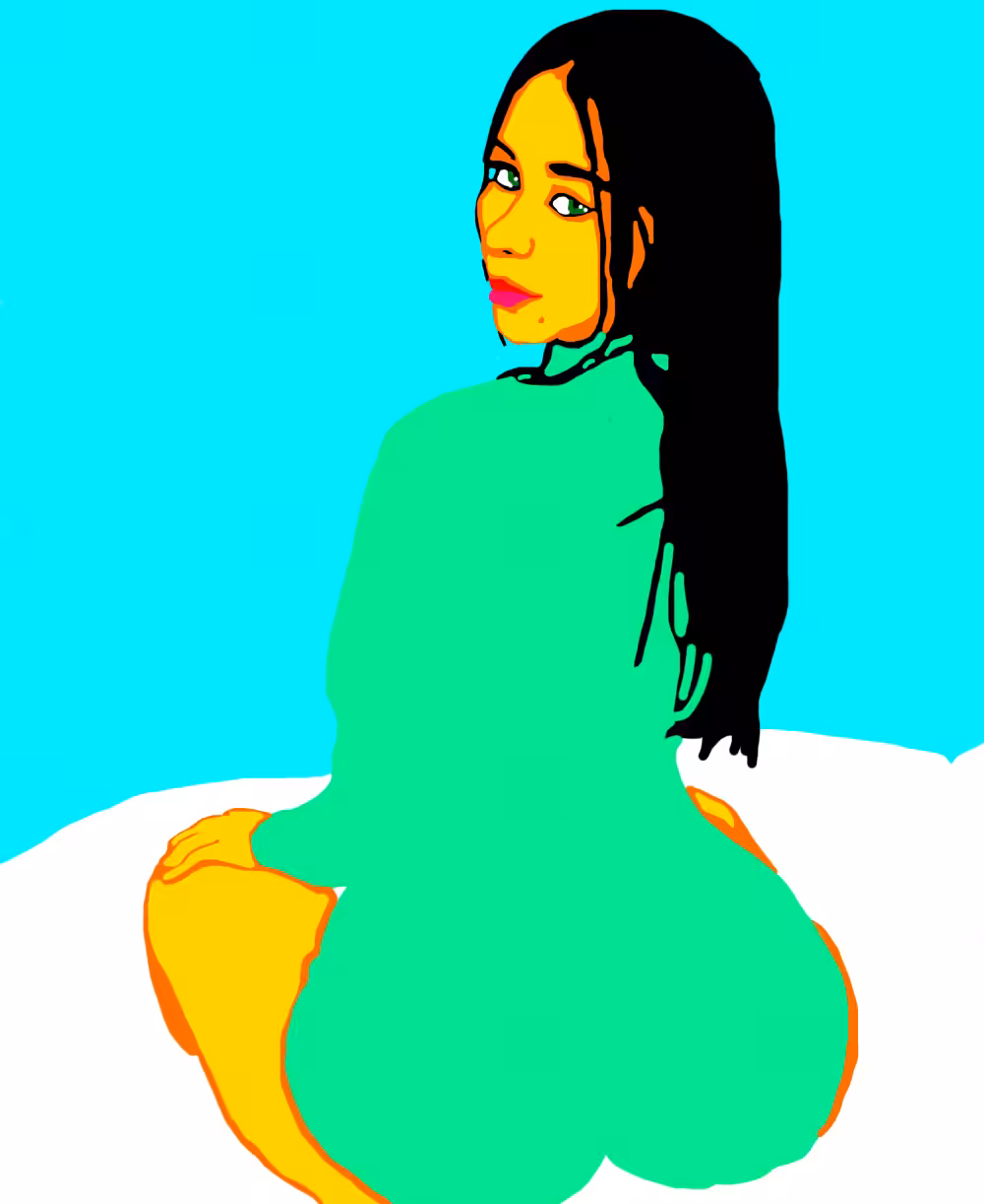 DIGITAL PAINTING: Mélodie sur son lit