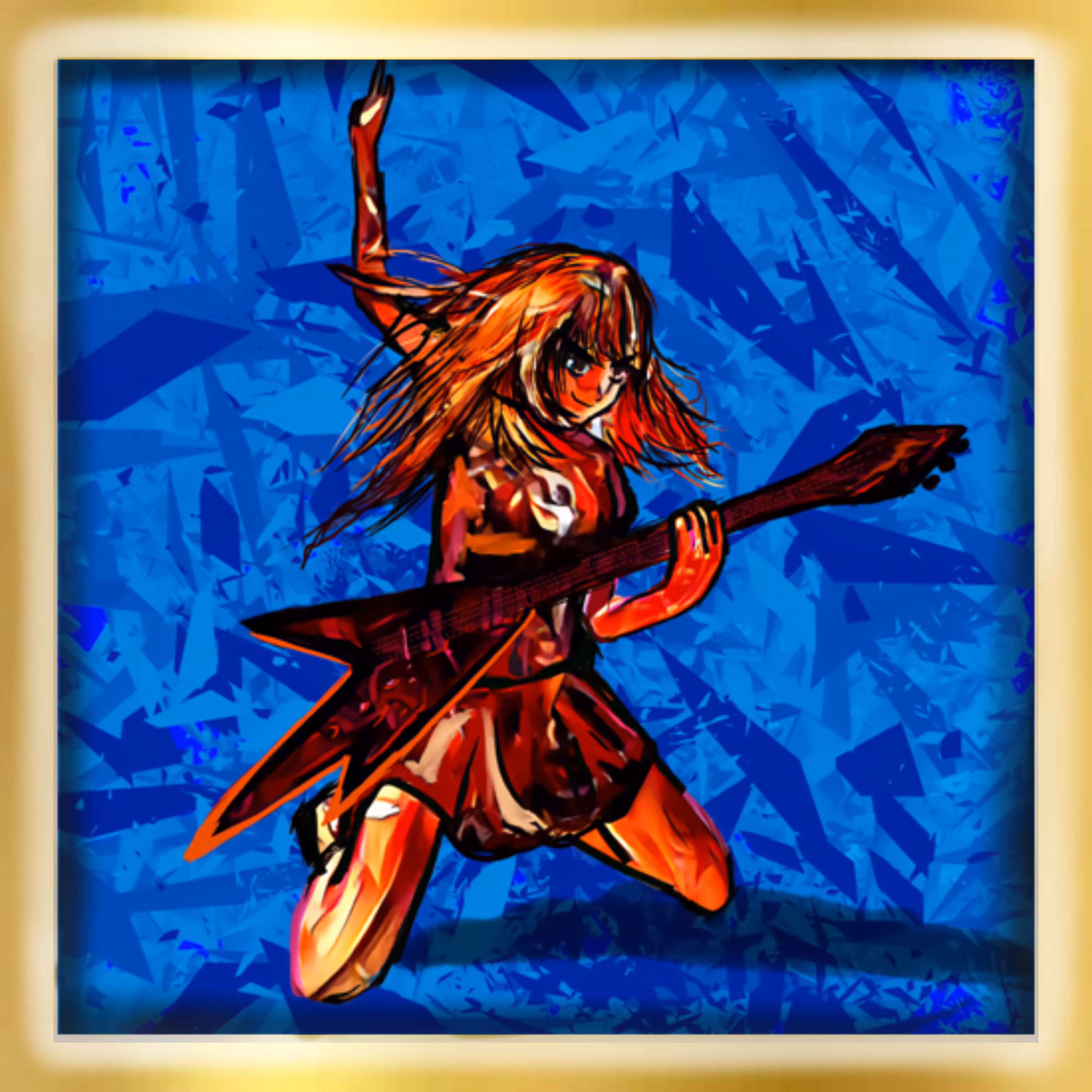 READY TO ROCK gold frame