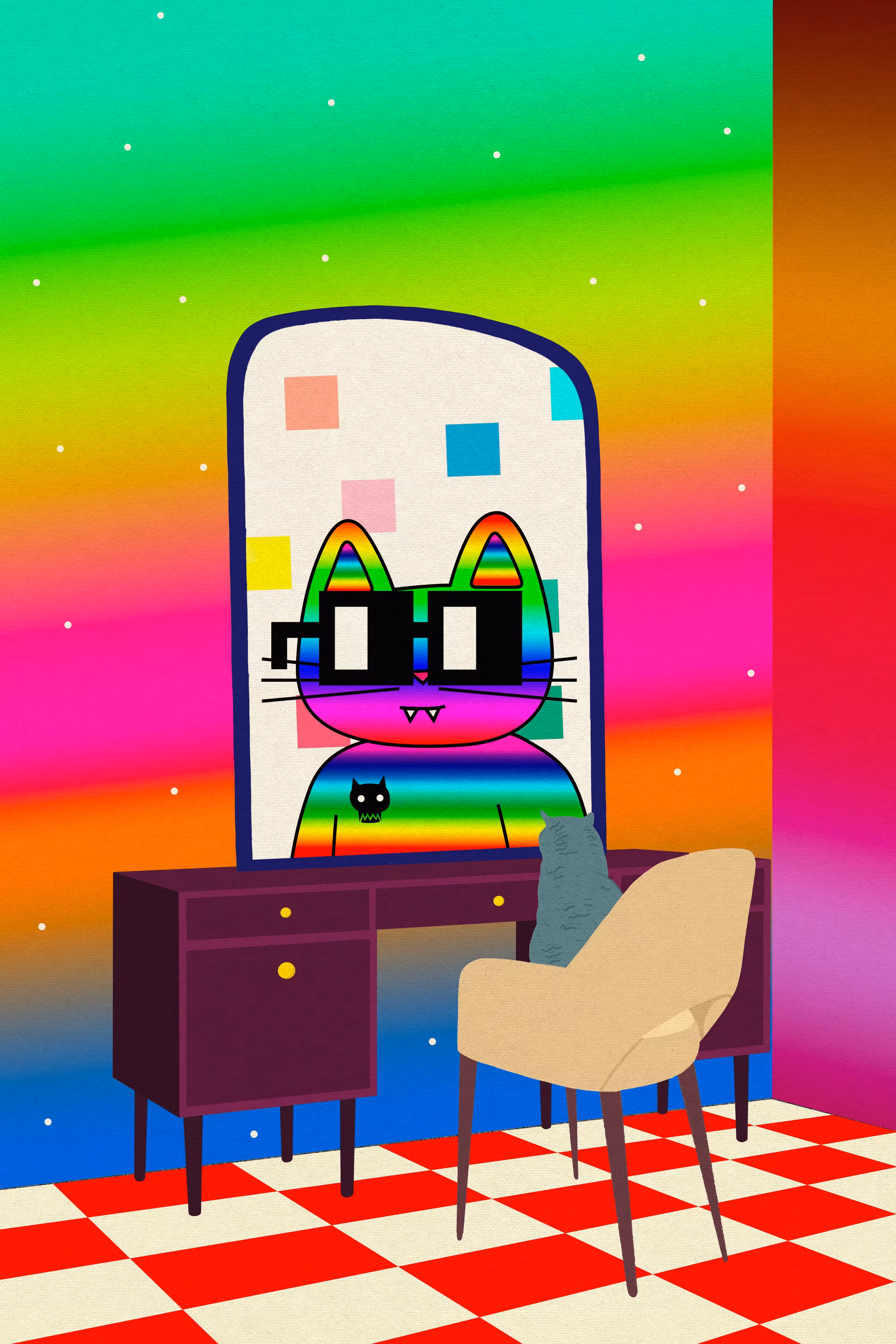 Mirror Meow: Nightclub Feline