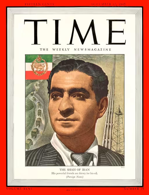 TIME The Shah of Iran - December 17th, 1945