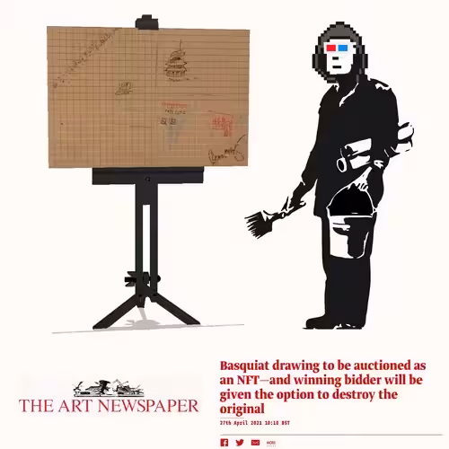 PUNKSY SPECIALS #002 - DO NOT FOLLOW YOUR NFT DREAMS - BASQUIAT DECONSTRUCTION CANCELLED - ART NEWSPAPER TRIBUTE 1/1