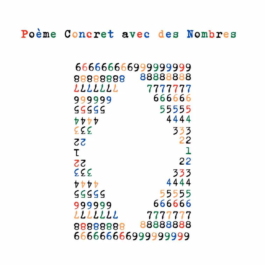 Poème Concret avec des Nombres - Technicolor