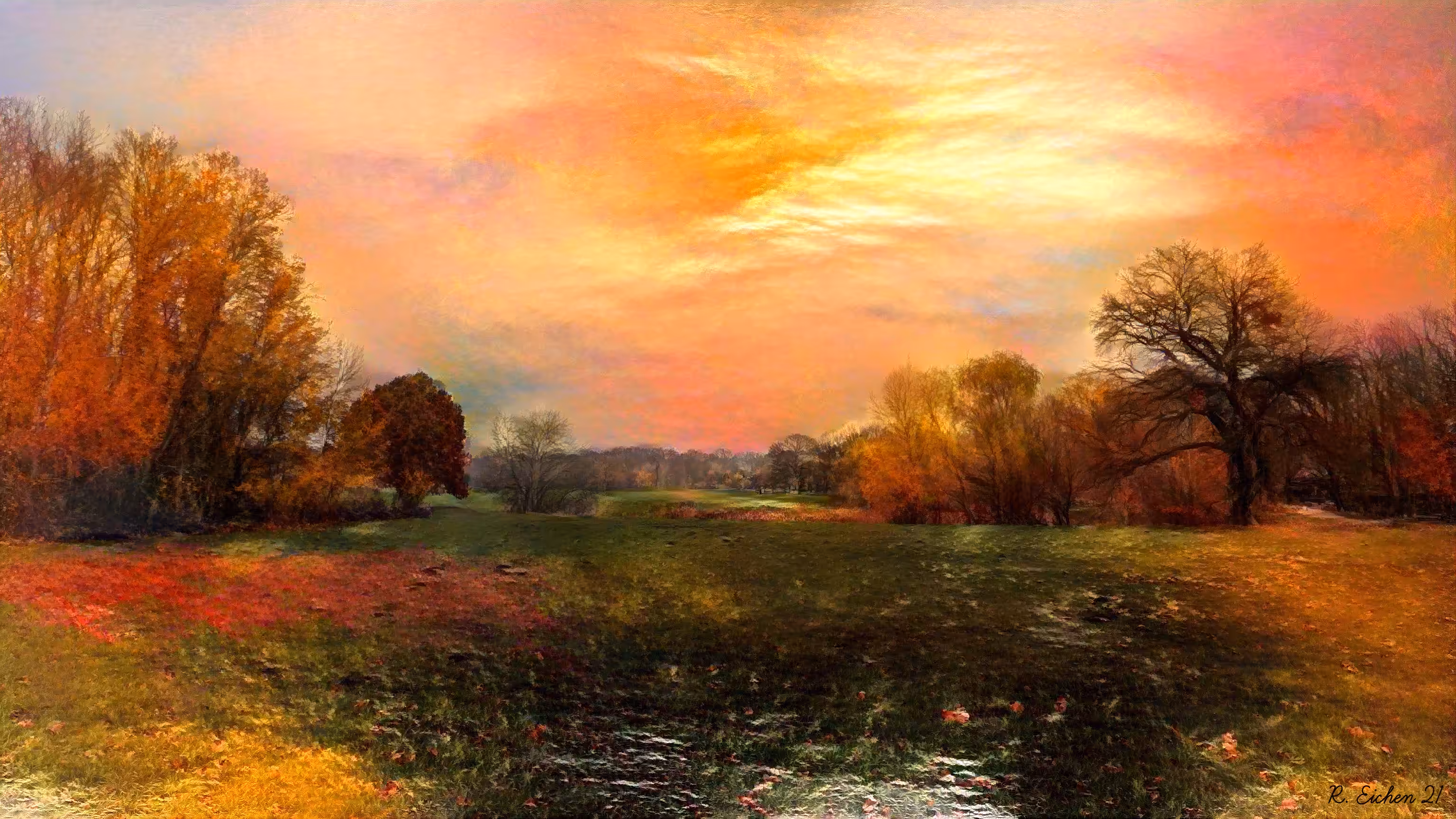 Autumn evening in the park