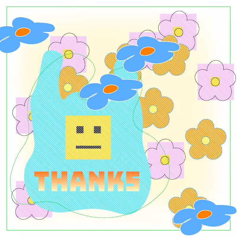 thanks bag and flowers #77