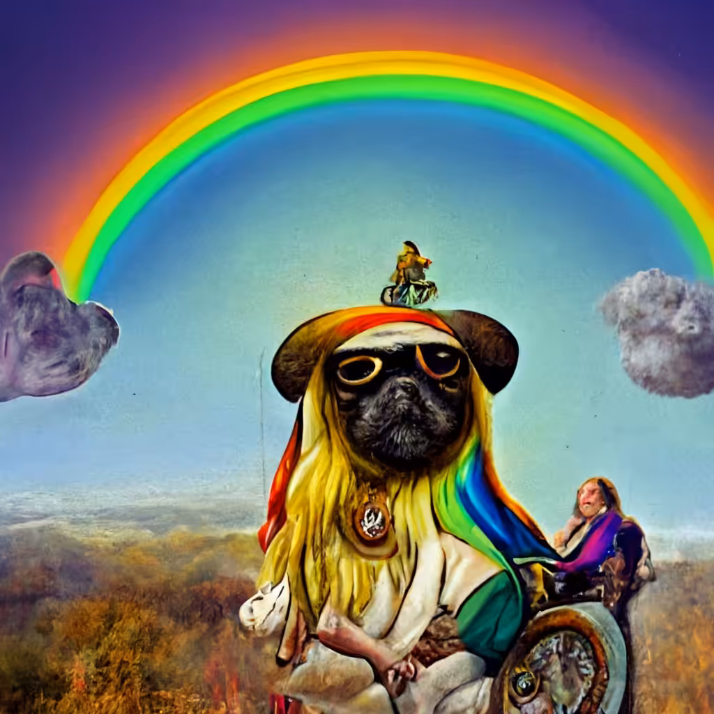A Quixotic Puggle Ponders Existence With His Subjects 