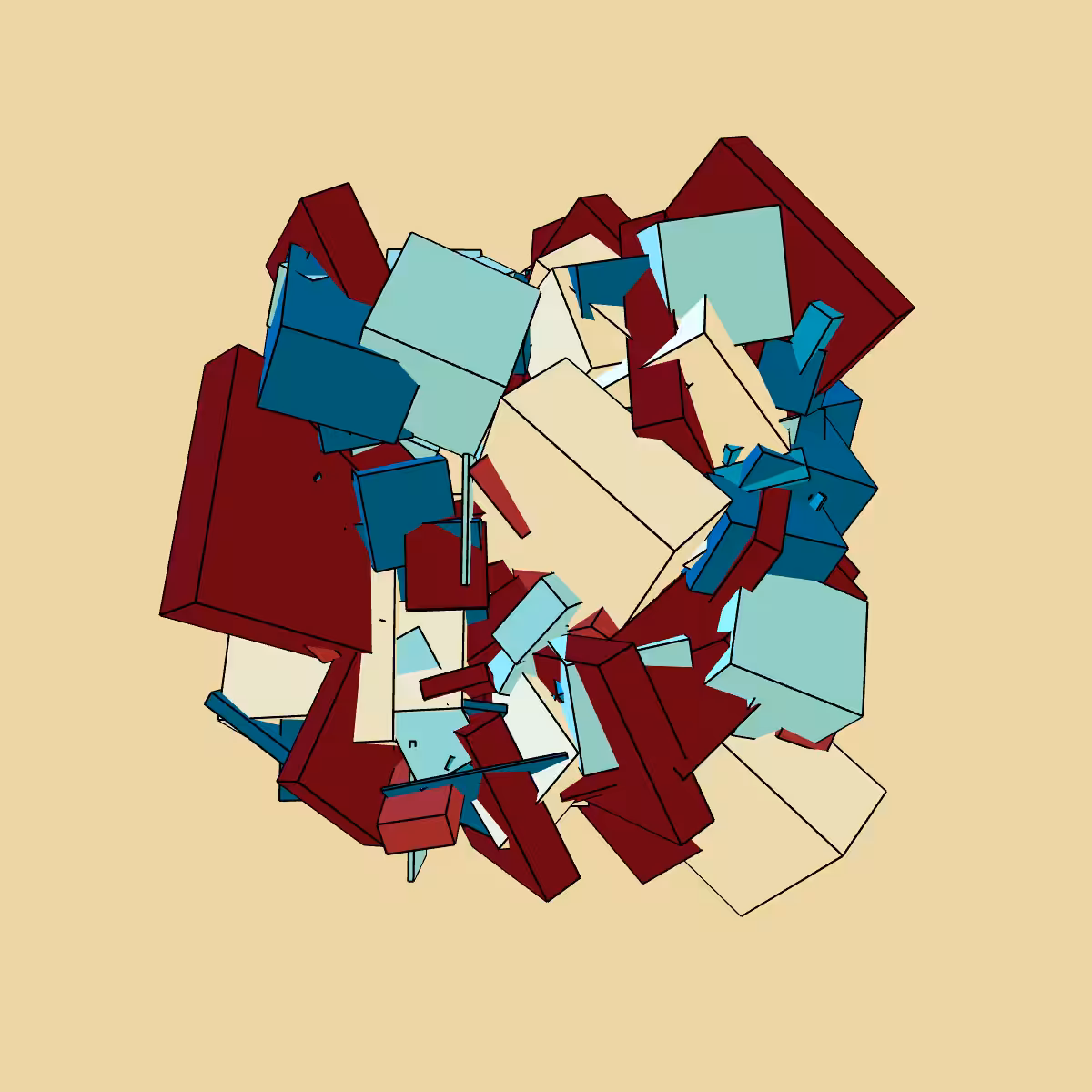 Asymmetric stacked boxes #3
