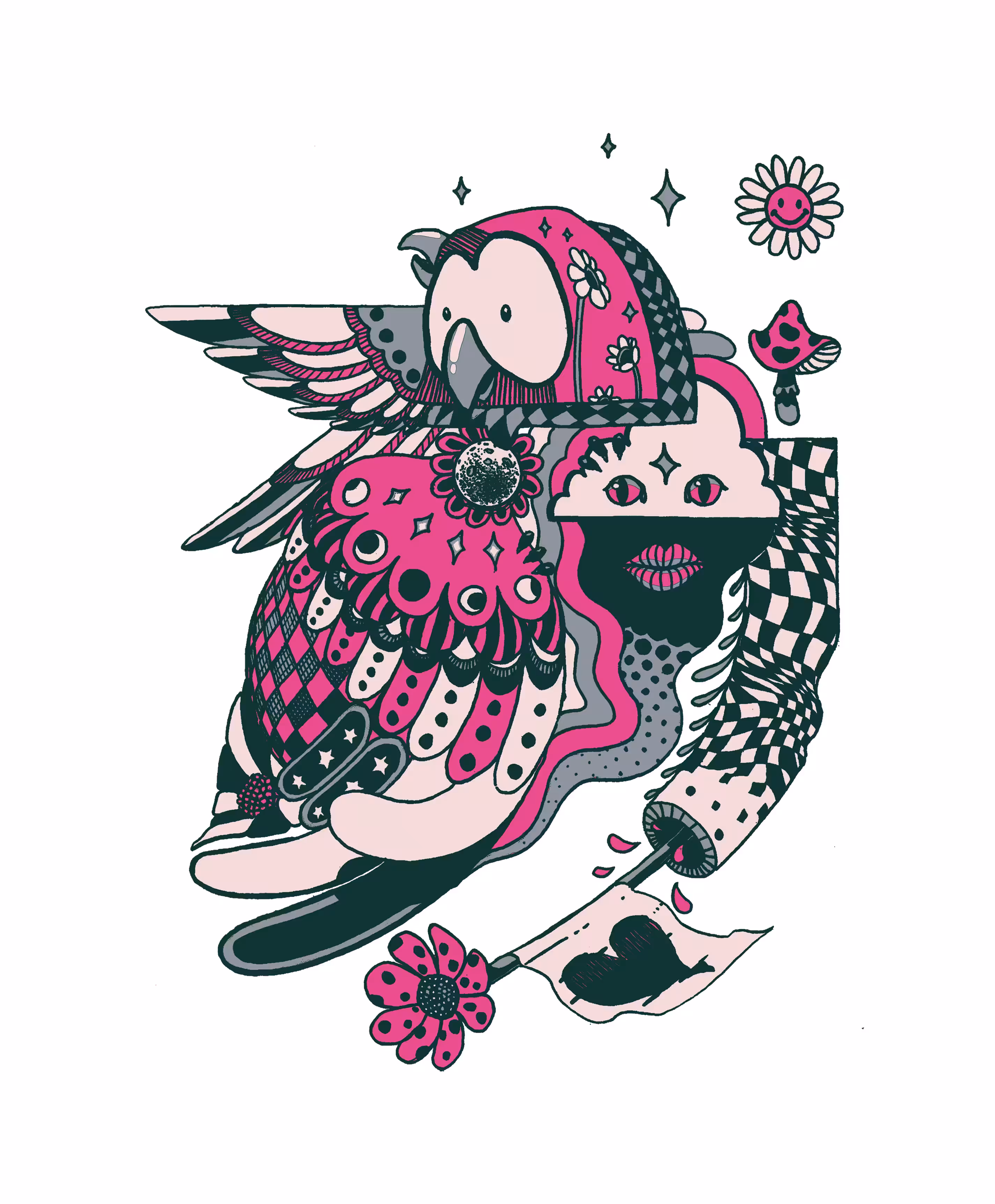 Moon Owl Pink