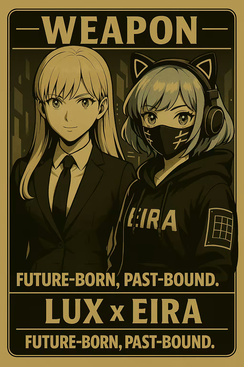 Weapon Card: Lux x Eira — “Future-born, past-bound.”