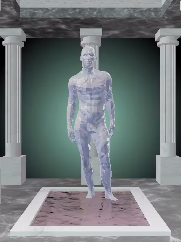 The Fragmented Loser Melted Blue Man #6658