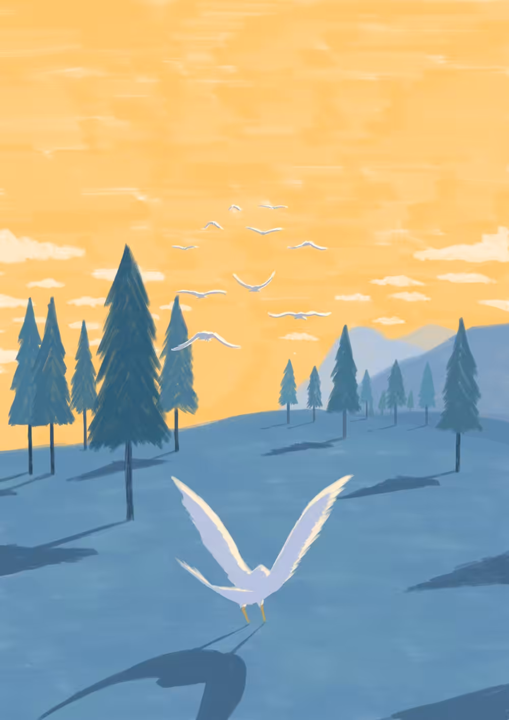 Birds taking off