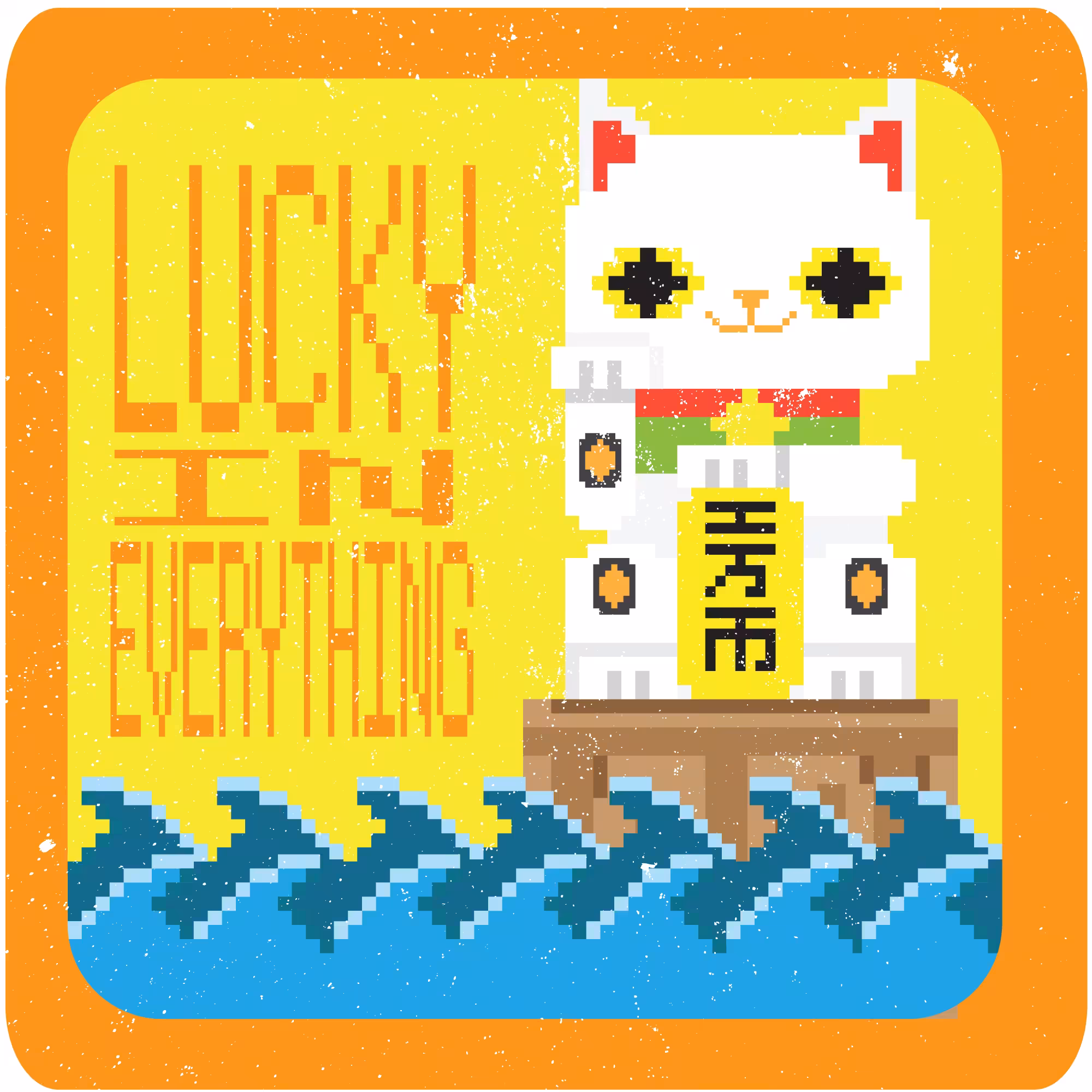 Lucky Cat pixel art 