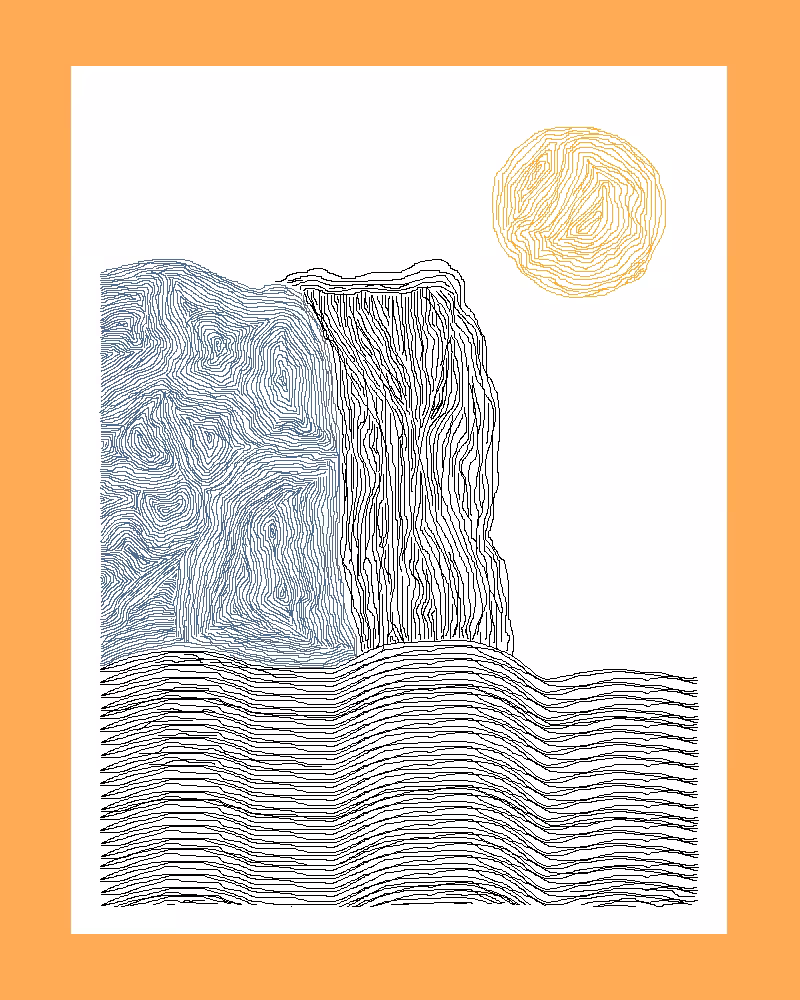 my waterfall and sun