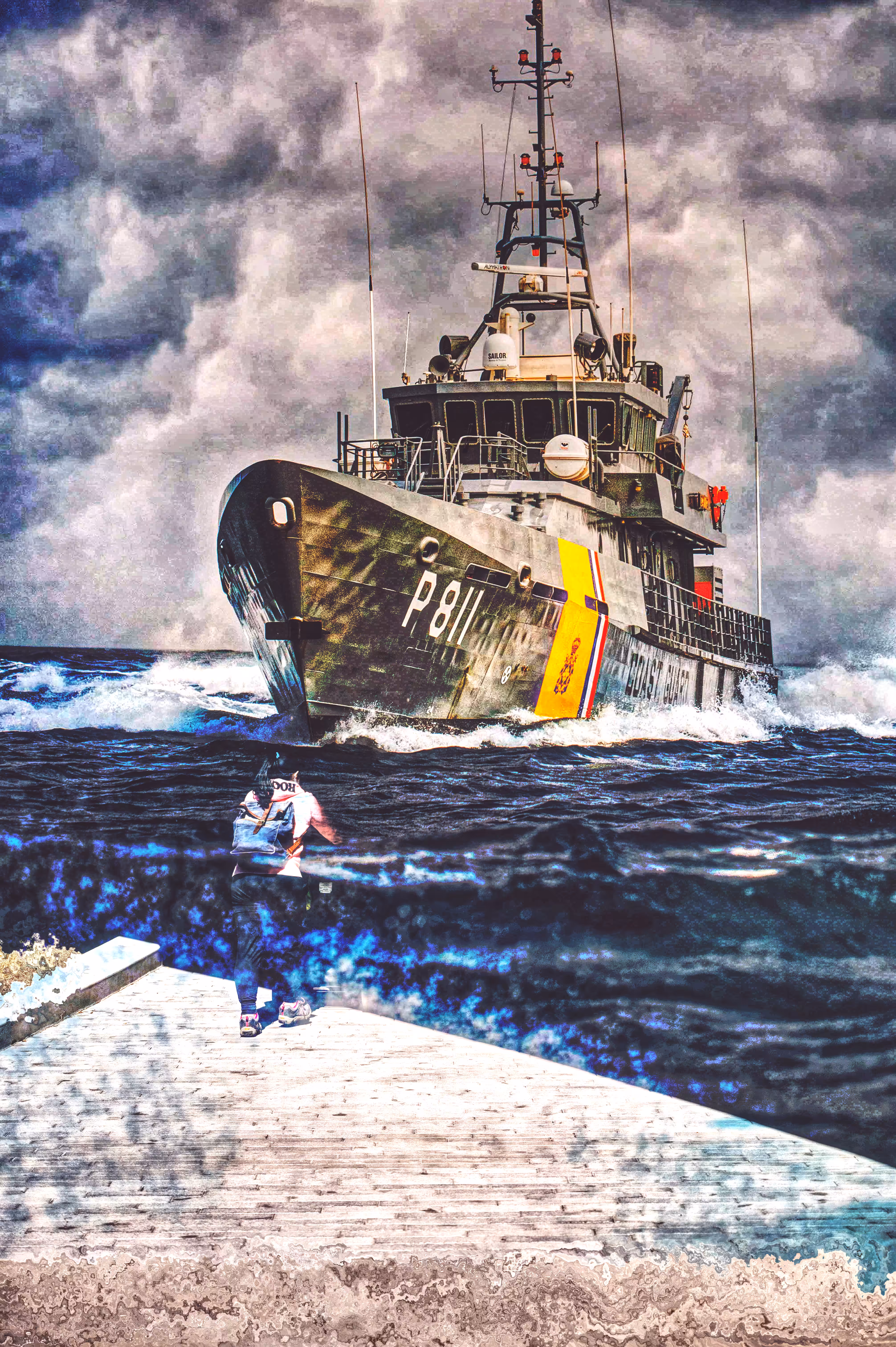 $he just casually strolling into military water$