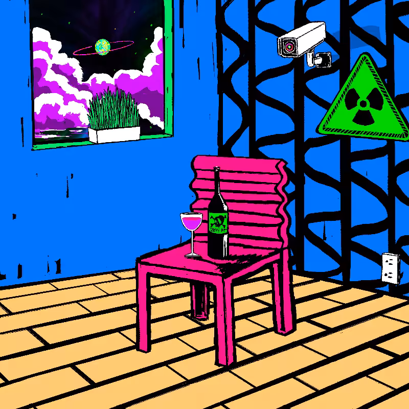pink chair in the blue room #29
