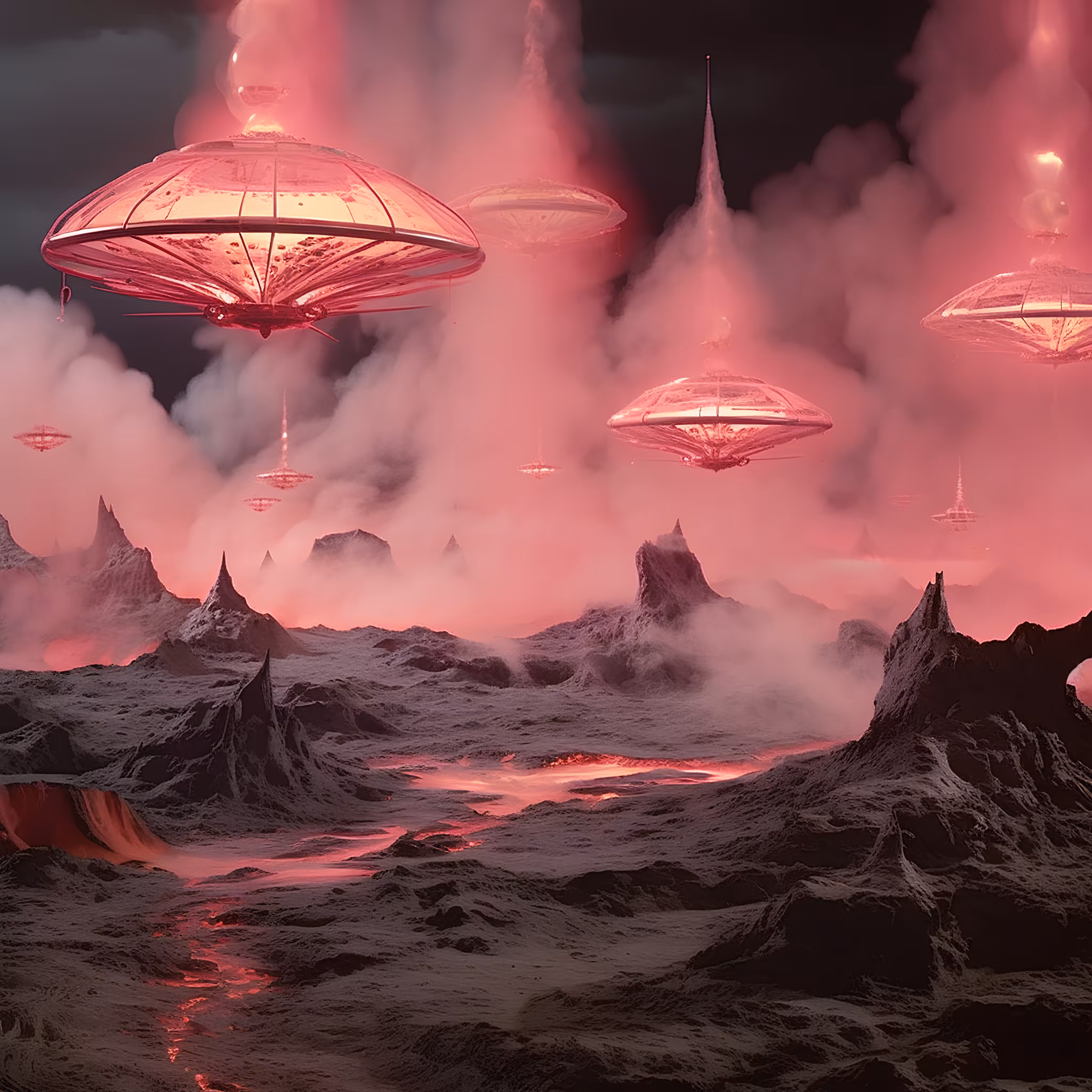 Pink Volcano & Flying Ships