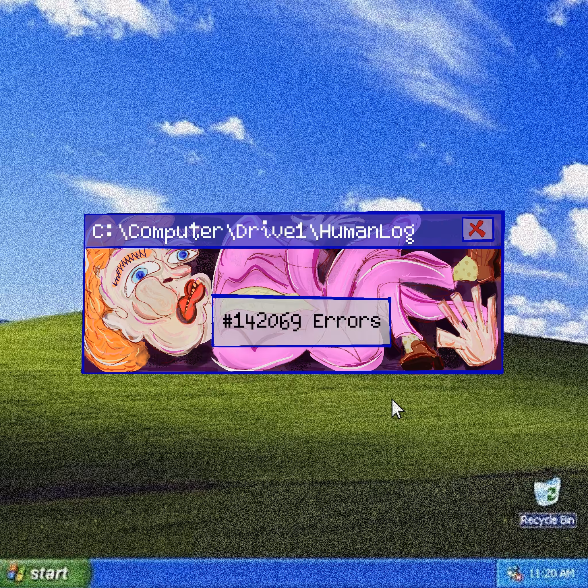 Human Stuck in a Windows XP Popup Box