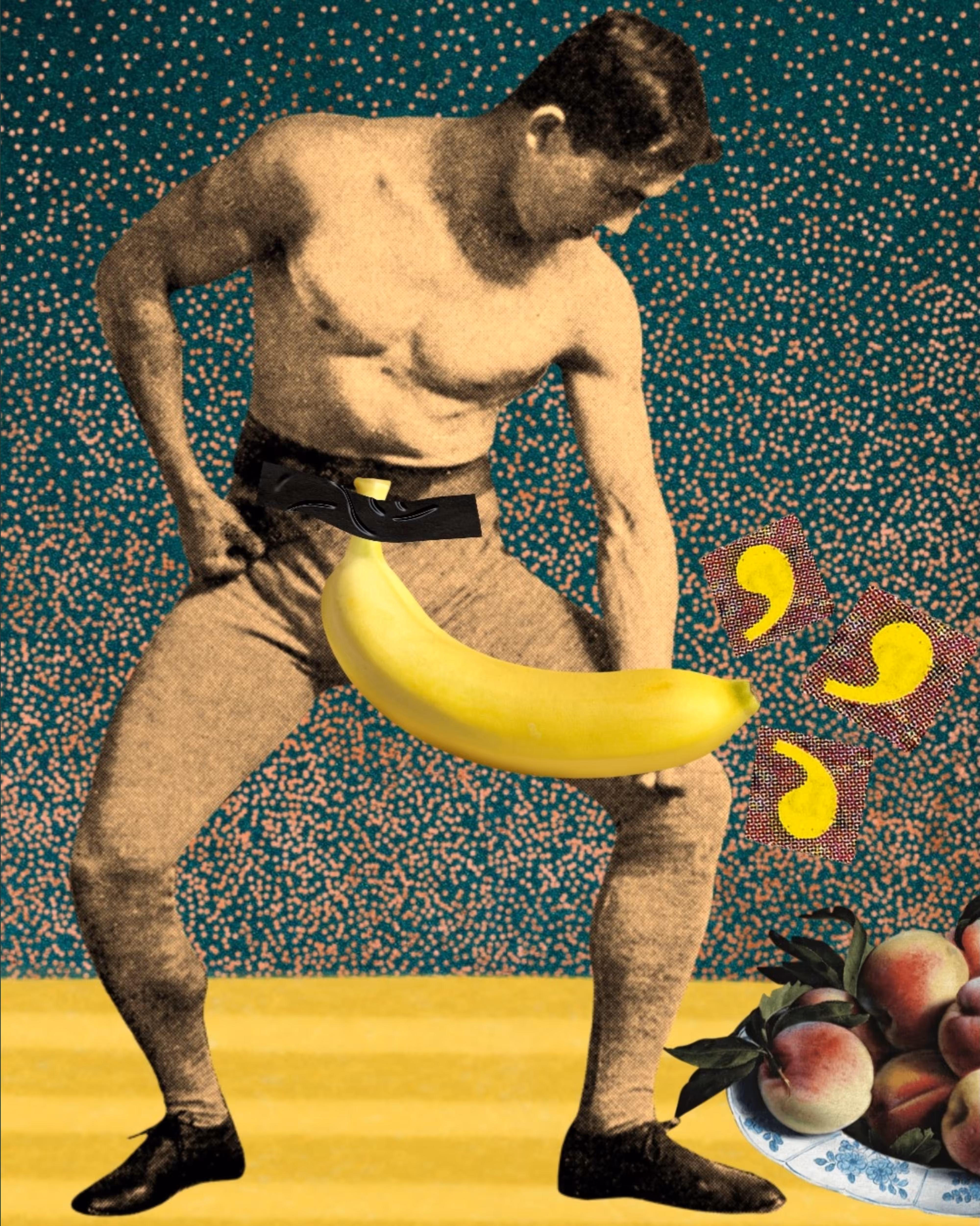 1/1 Collage Art : Giving the Big Banana