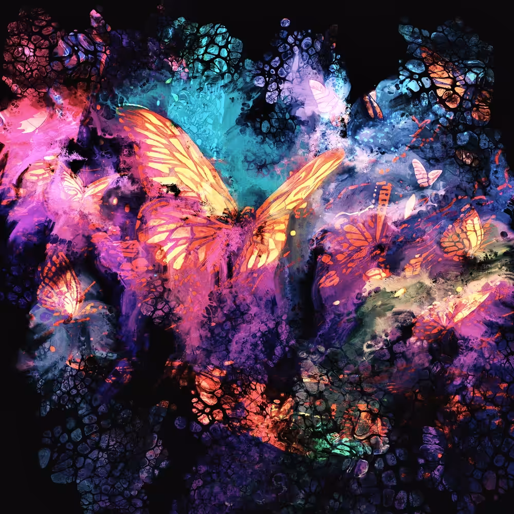 The colours of the magical forest, Acrylic Pour
