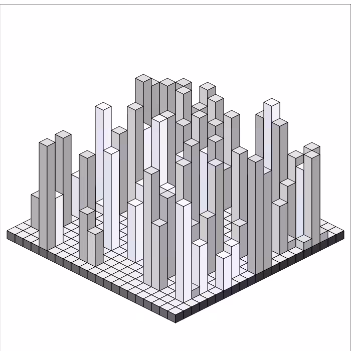 Animated Isometric Grid Towers #1