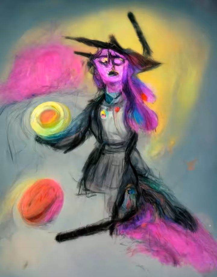 A Witch With the Essence of Kandinsky 