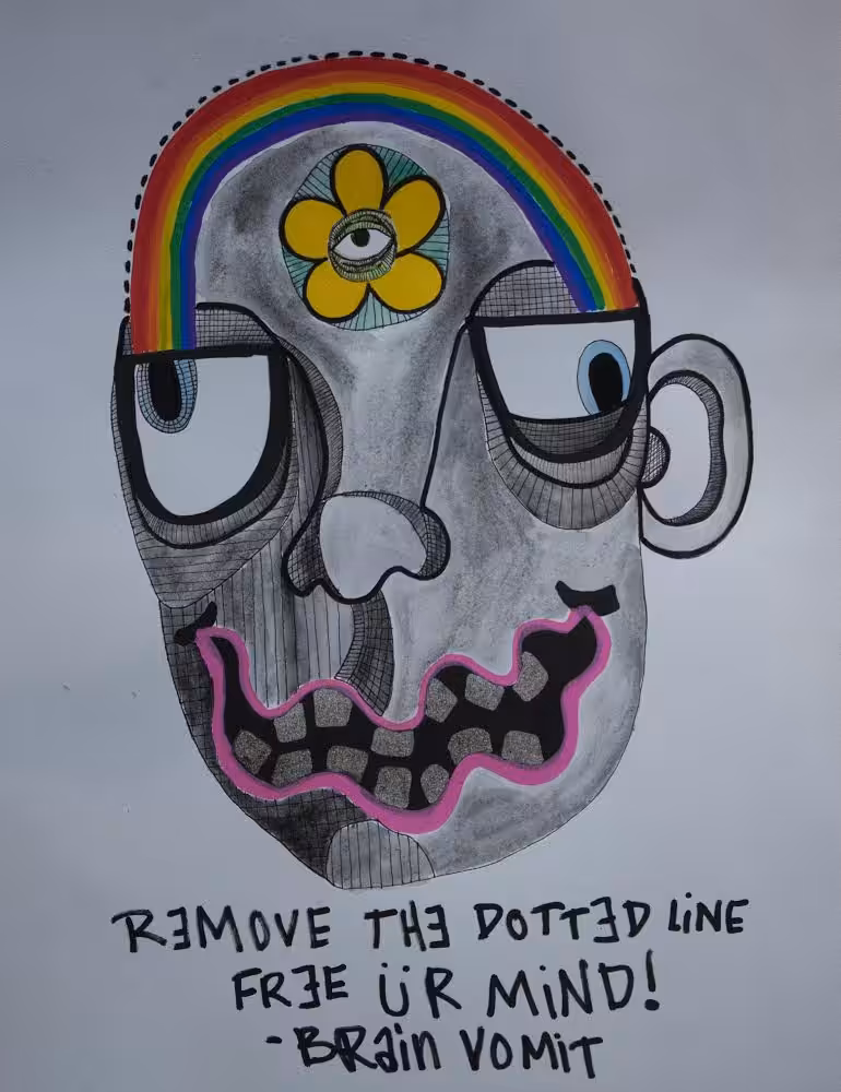 FREE ÜR MiND” watercolor on 9x12” paper