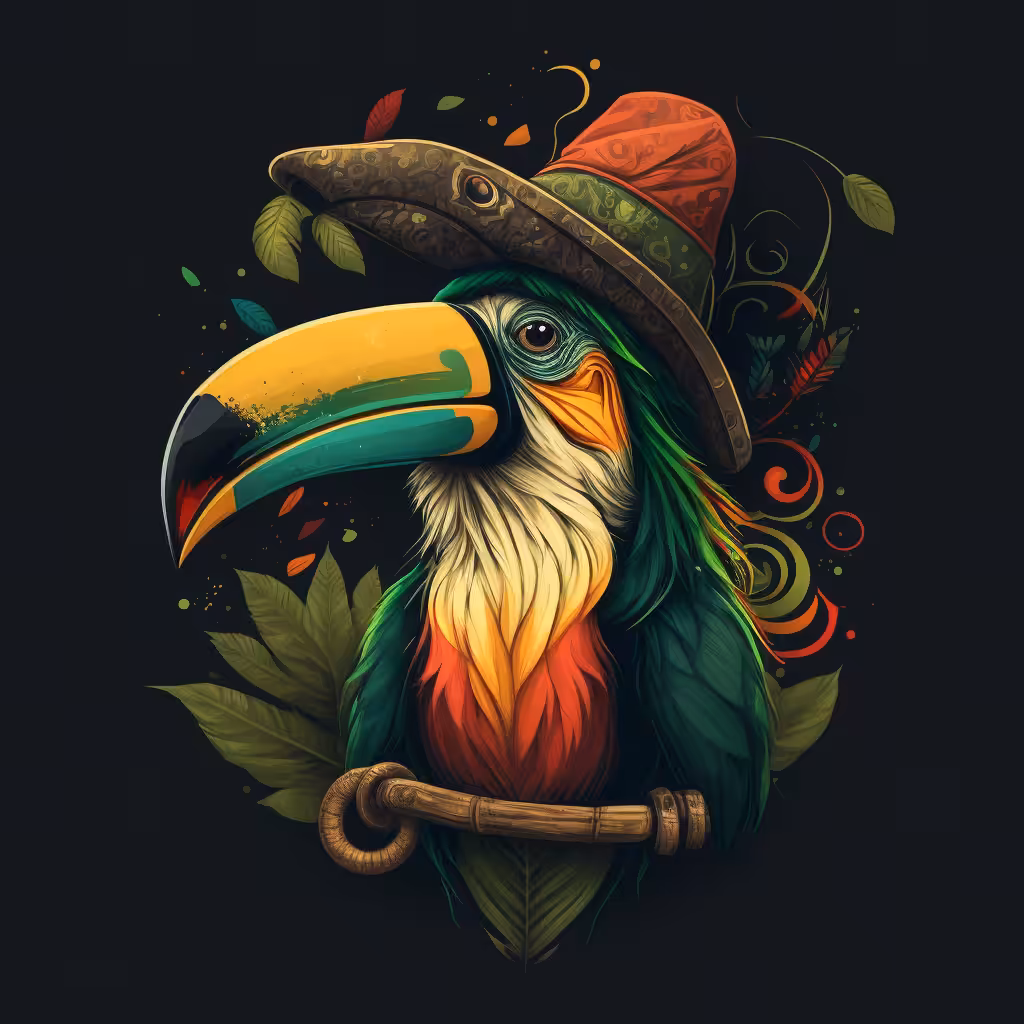 Psychedelic Art: Rasta Toucan