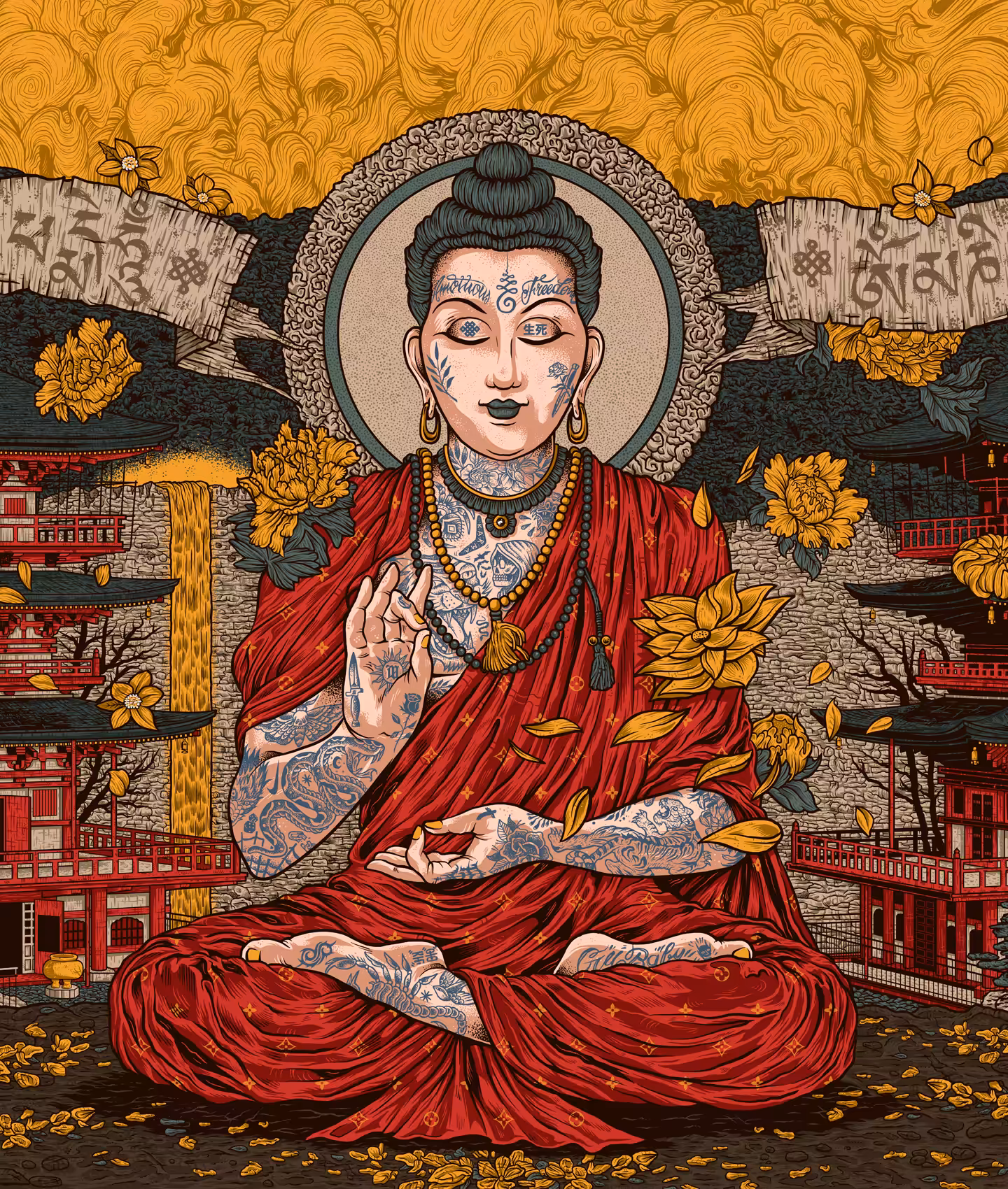 “Om Mani Padme Hum”. Contemporary Buddha.