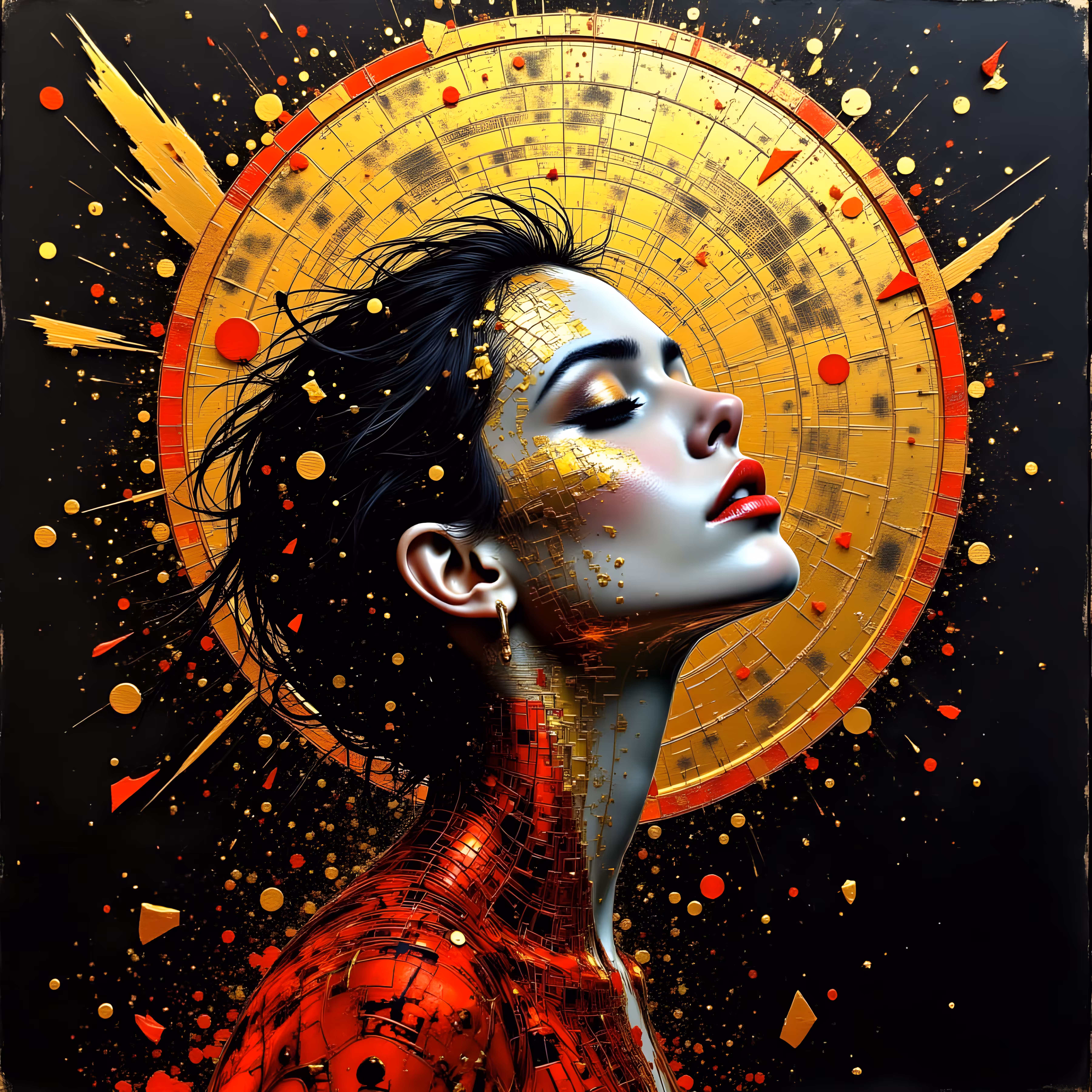 Golden Ascendant — Neo-Cubist Icon
